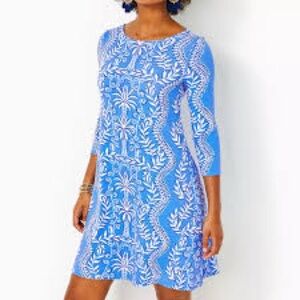 Lilly Pulitzer Ophelia Swing Dress in the "Abaco Blue Have It Both Rays" XXS